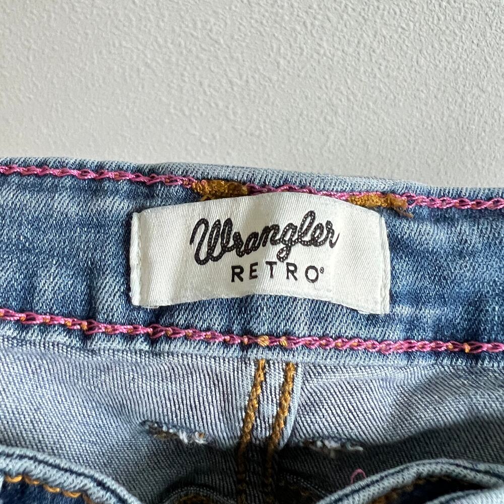 Wrangler Retro Mid Rise Bootcut Western Jeans Women's 5 Light Wash Stretch Long - Picture 5 of 7